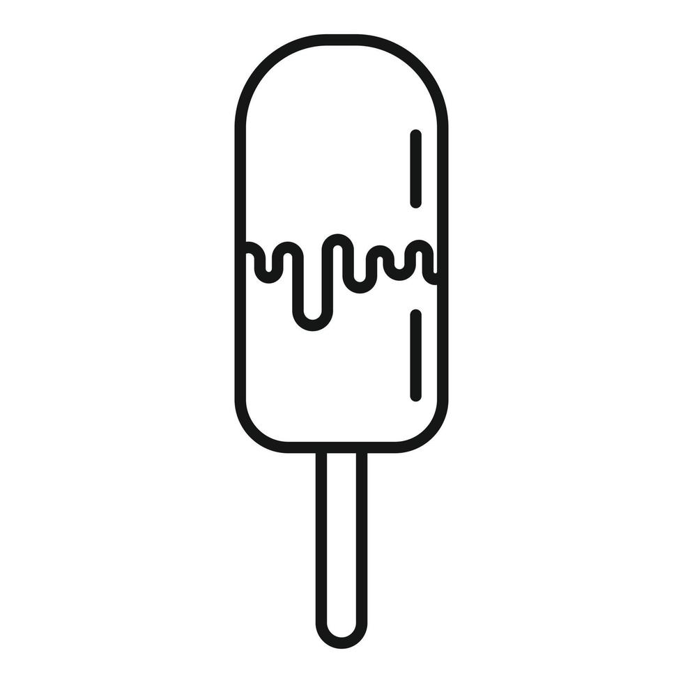 icono de helado sabroso, estilo de esquema vector
