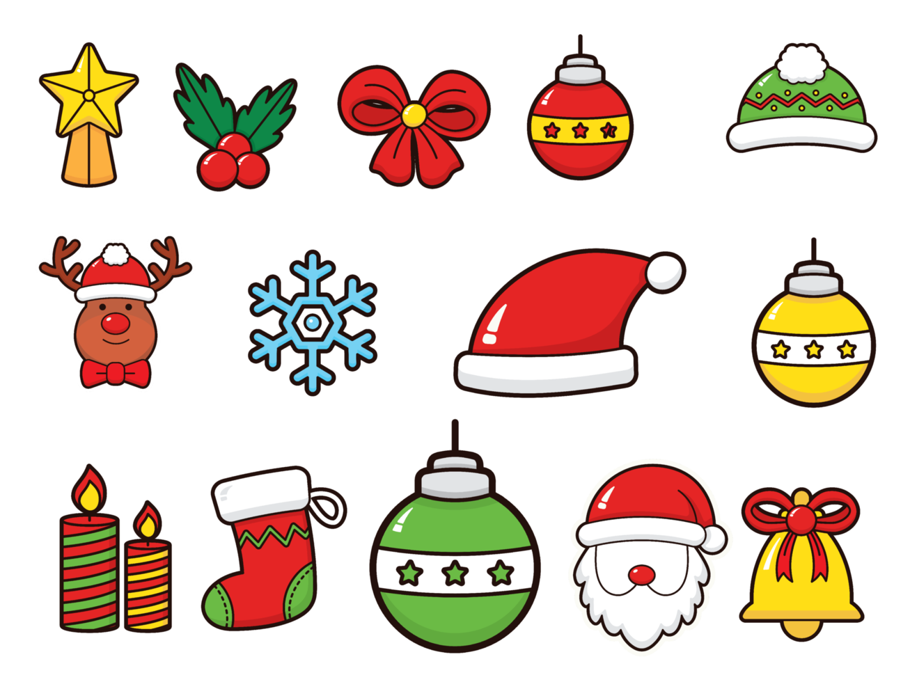 Merry Christmas Cute Stickers for holiday 14525053 PNG