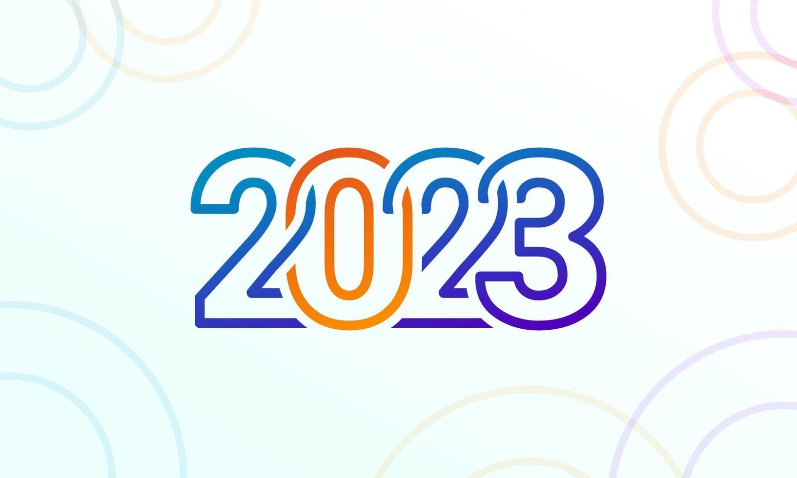 2023 new year modern colorful overlapping illustration with simple shapes for calendar or greeting card vector