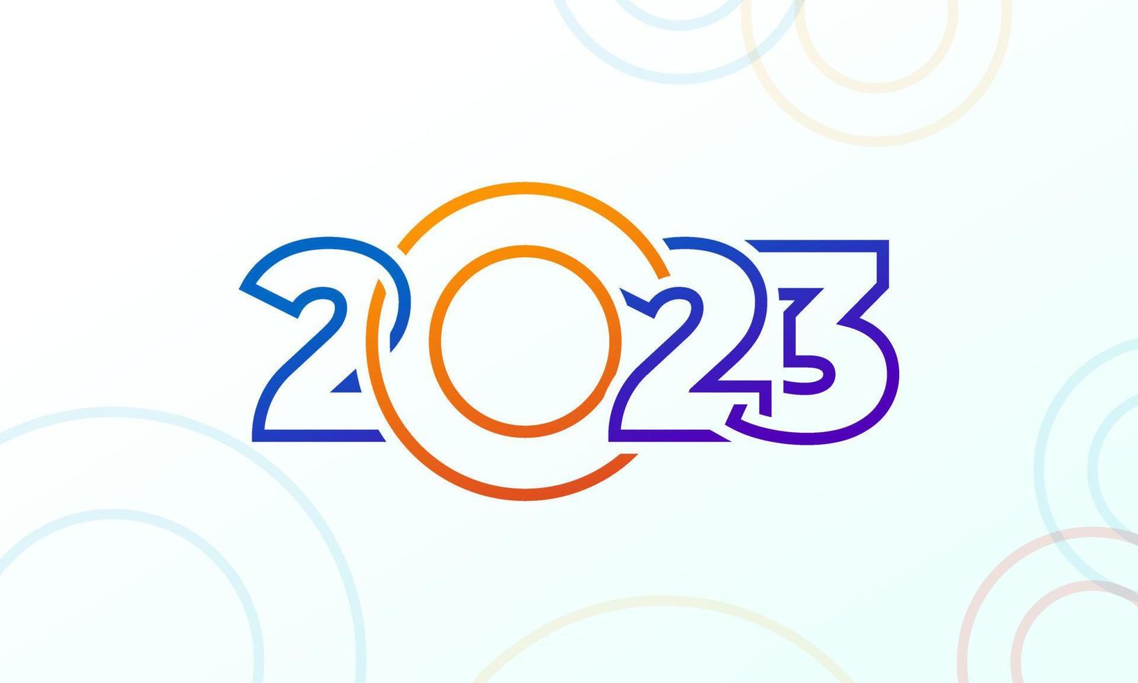 2023 new year modern colorful illustration with simple shapes for calendar or greeting card vector