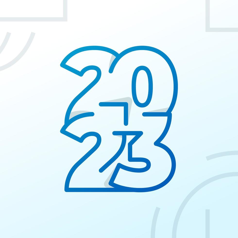 2023 new year modern colorful overlapping illustration with simple shapes for calendar or greeting card vector