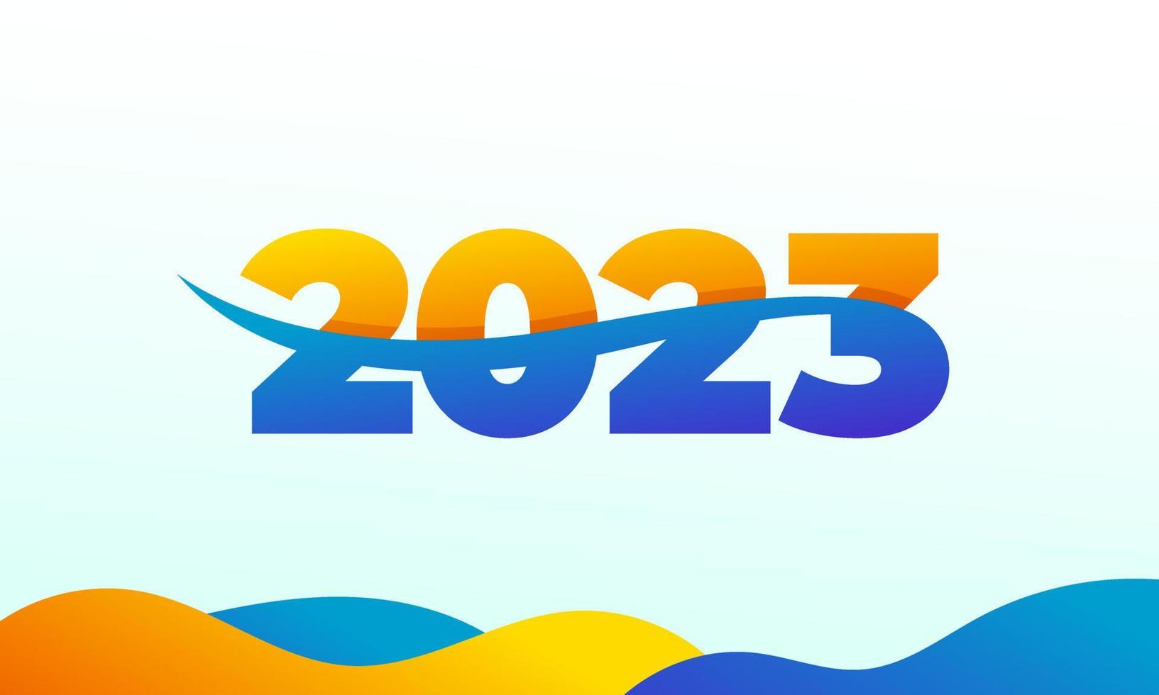 Ilustración colorida moderna de año nuevo 2023 con formas simples para calendario o tarjeta de felicitación vector