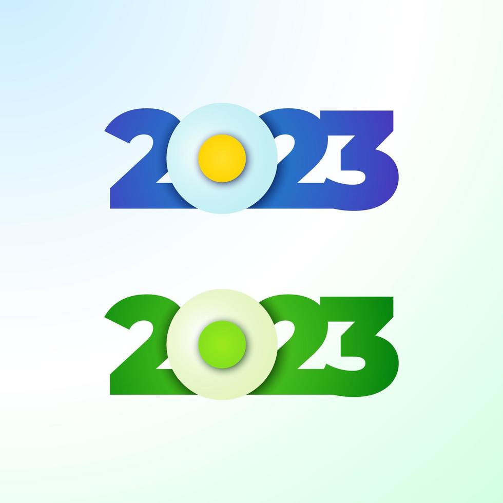 2023 new year modern colorful illustration with simple shapes for calendar or greeting card vector