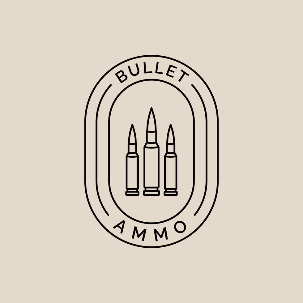 Bullet line art logo, icon with emblem  and symbol, vector illustration design
