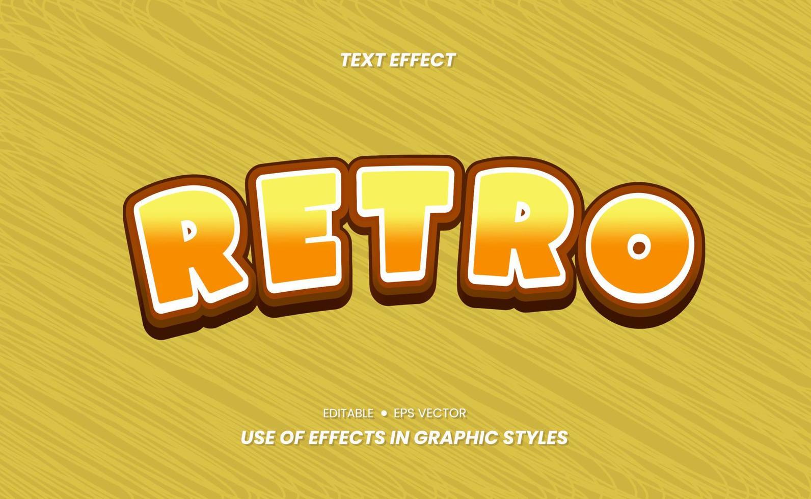 efecto de texto de estilo de diseño retro vector