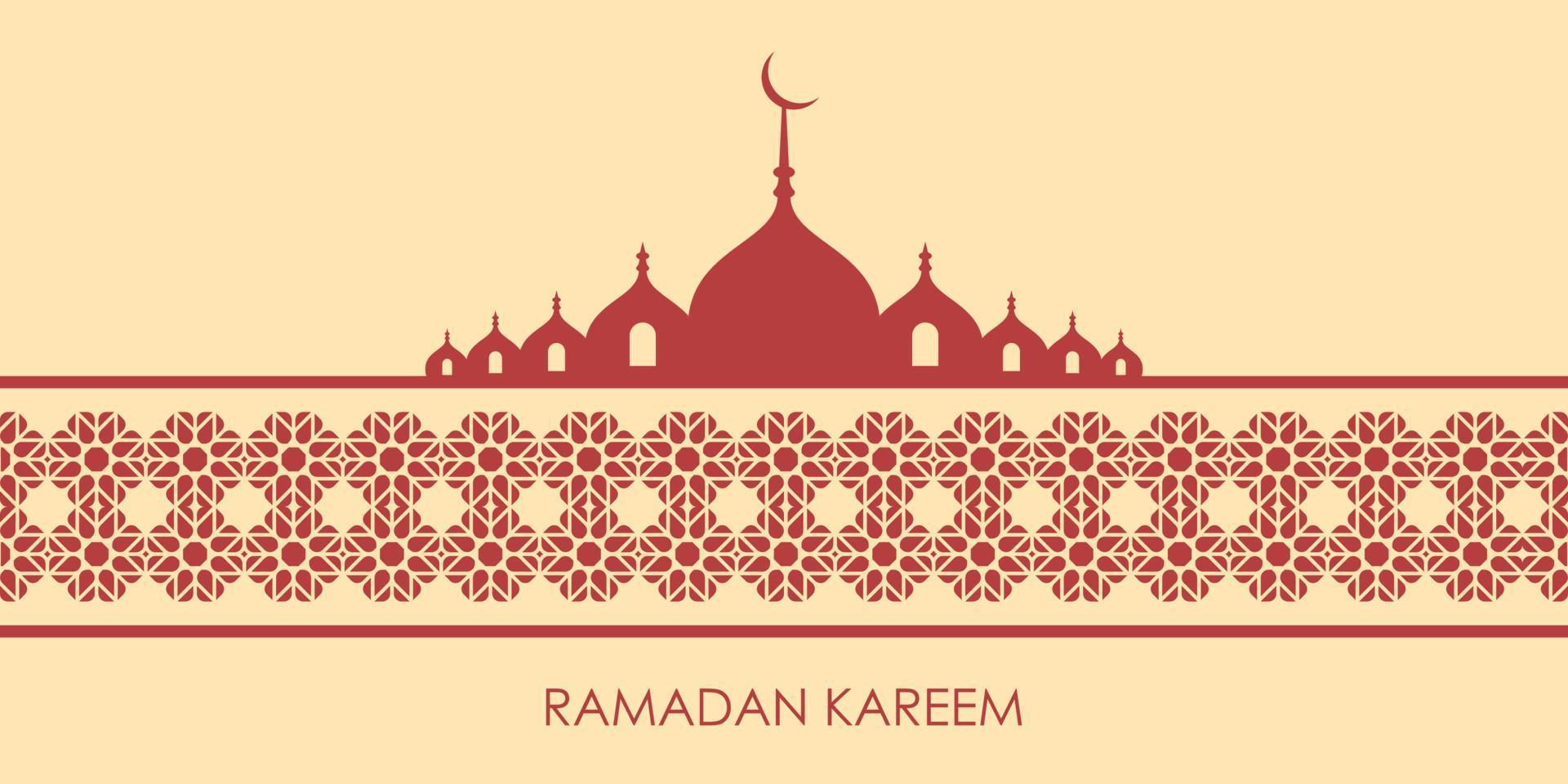 ramadán kareem. plantilla de tarjeta de felicitación islámica con ramadán para diseño de papel tapiz. afiche, pancarta de los medios. ilustración vectorial de mosaico. vector libre