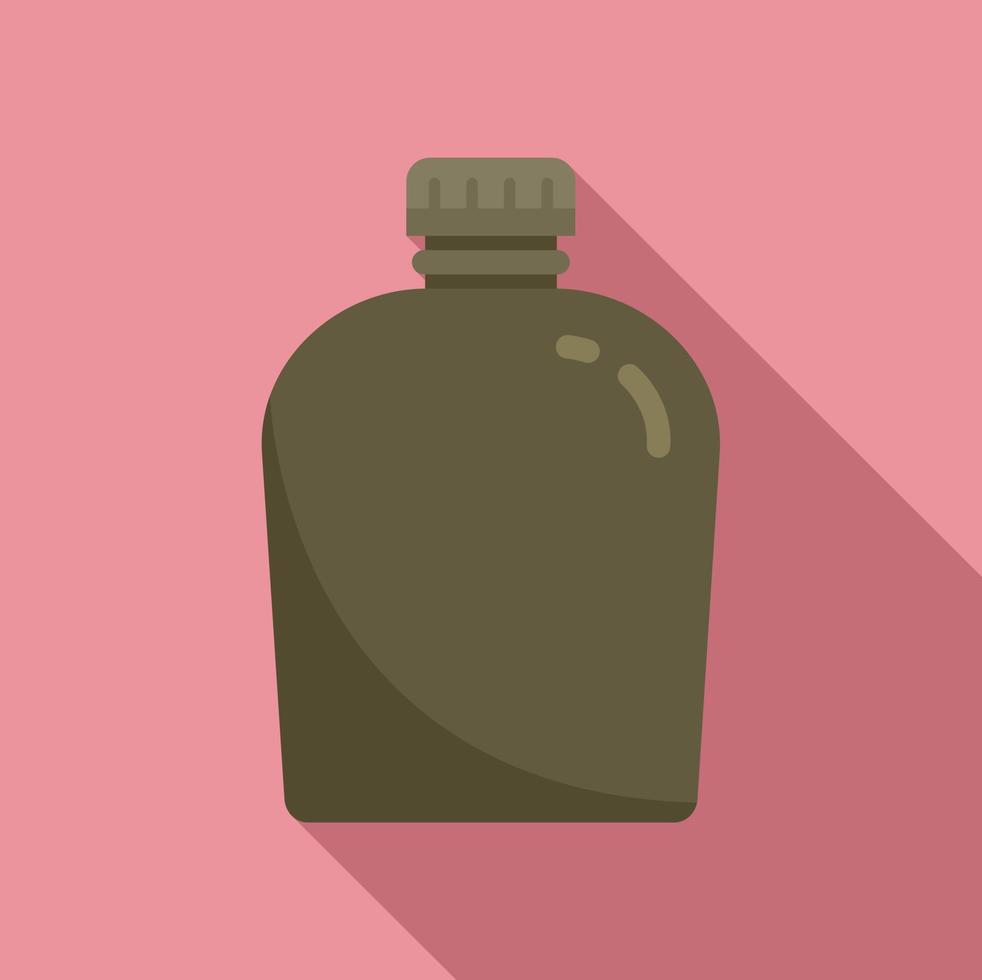 Survival water flask icon, flat style vector