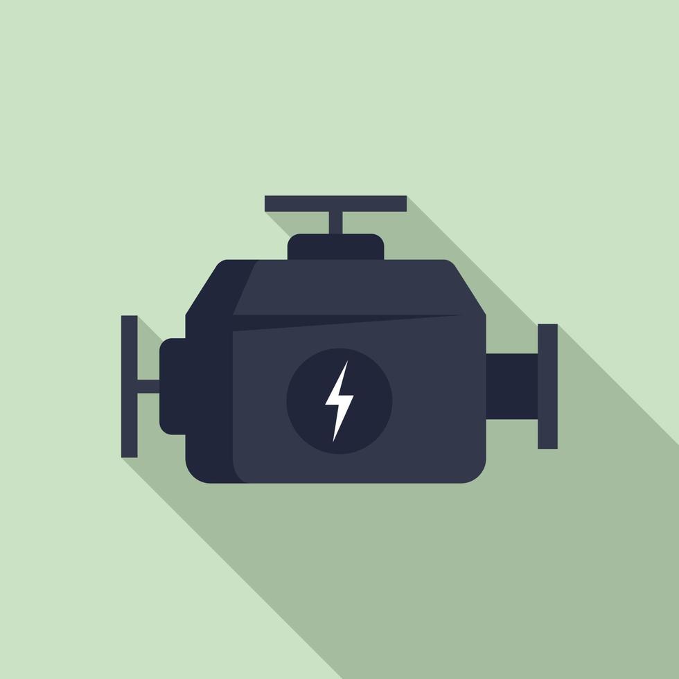 Hybrid car engine icon, flat style vector