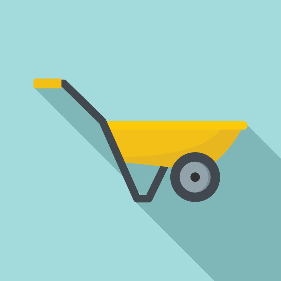 Hand truck with one wheel icon, flat style vector