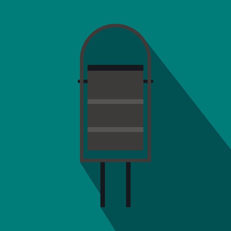 Trash bin for street icon, flat style vector