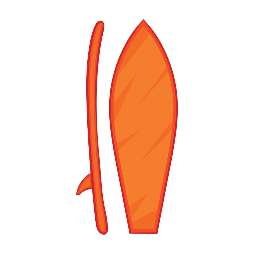 icono de tabla de surf, estilo de dibujos animados vector