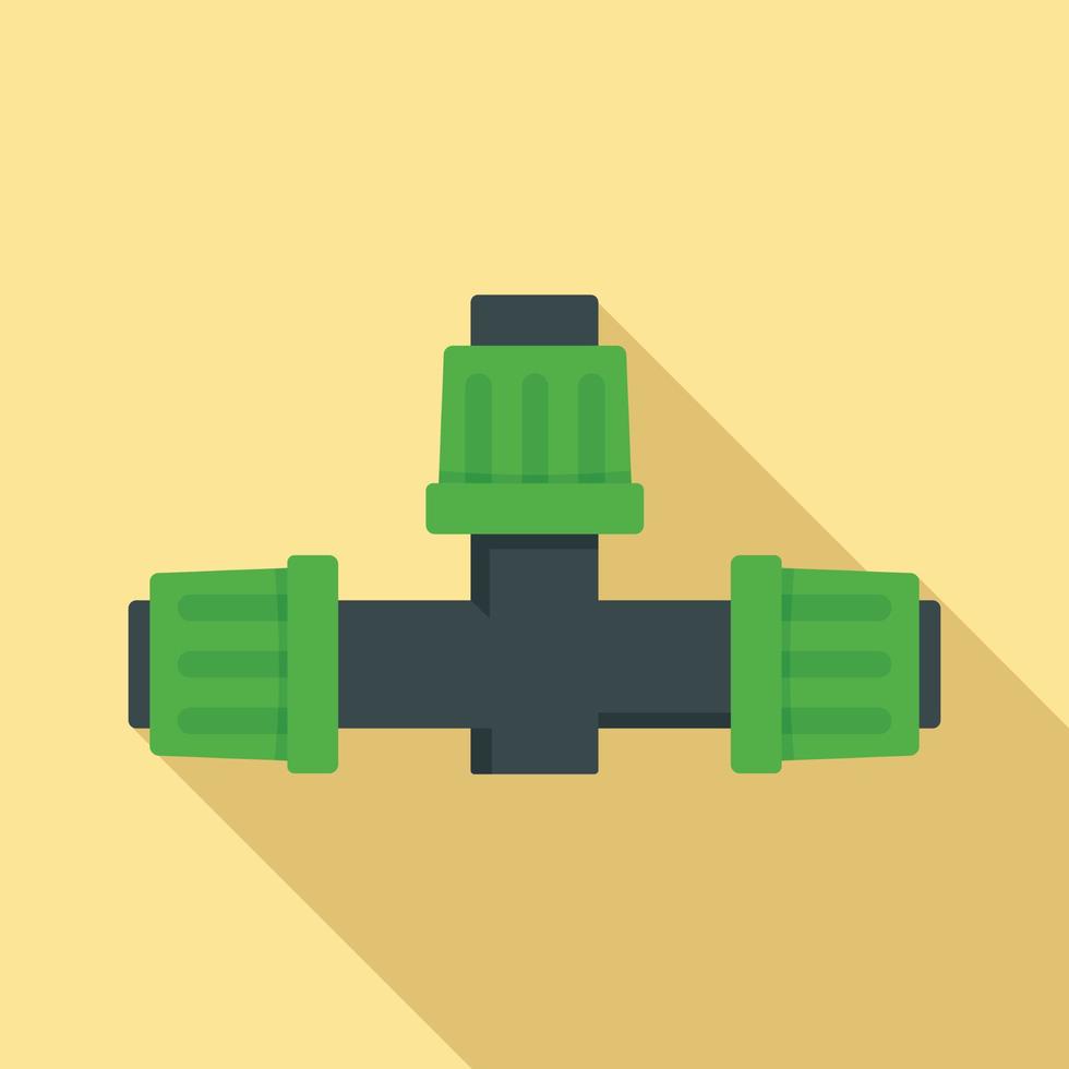 Cross pipe irrigation icon, flat style vector