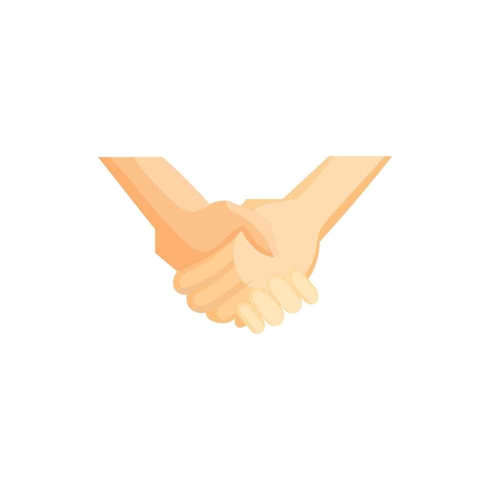 Handshake icon, cartoon style vector