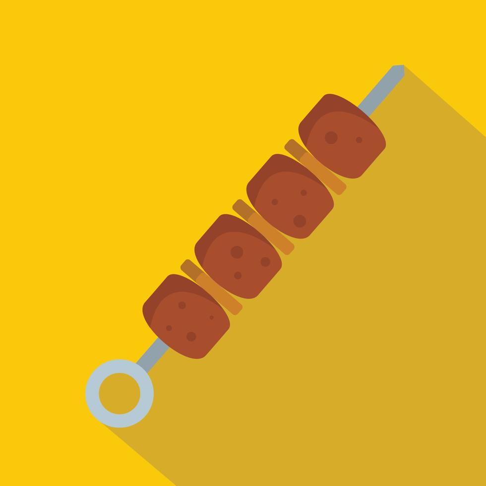 Shish kebab icon, flat style vector