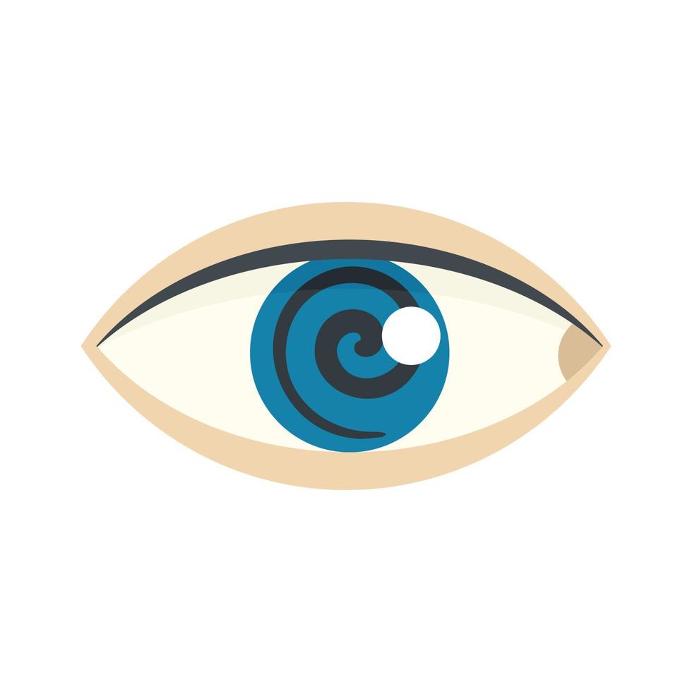 icono de hipnosis del ojo mágico, estilo plano vector