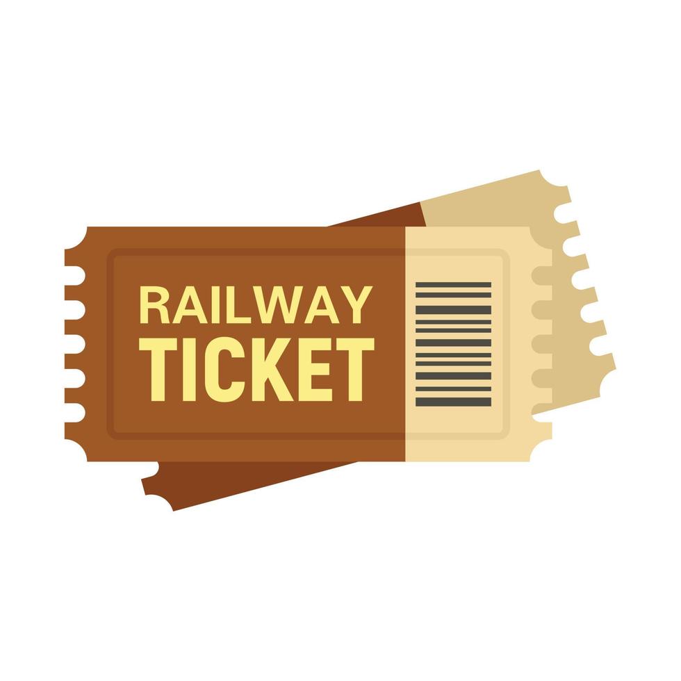 Railway ticket icon, flat style vector