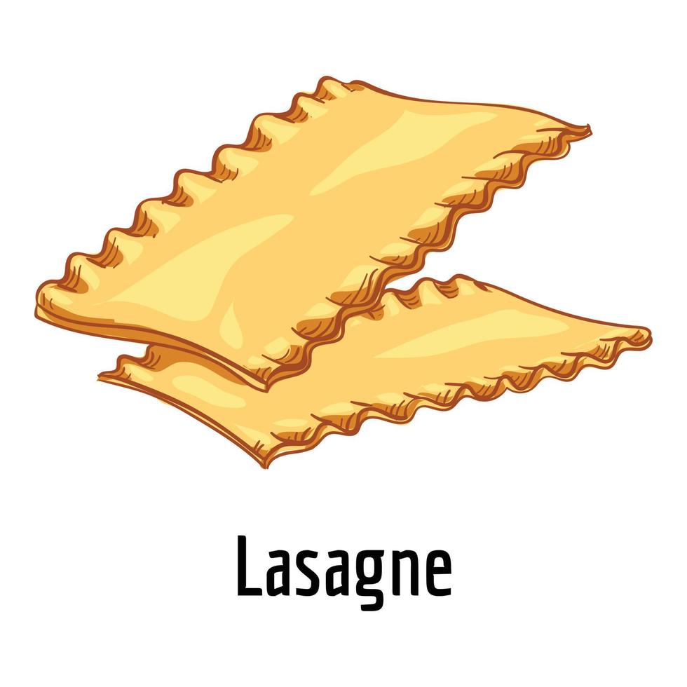 Lasagne icon, cartoon style vector