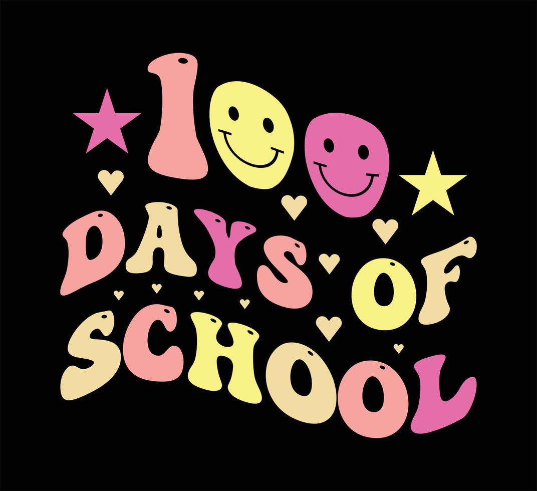 100 days of school t shirt design vector