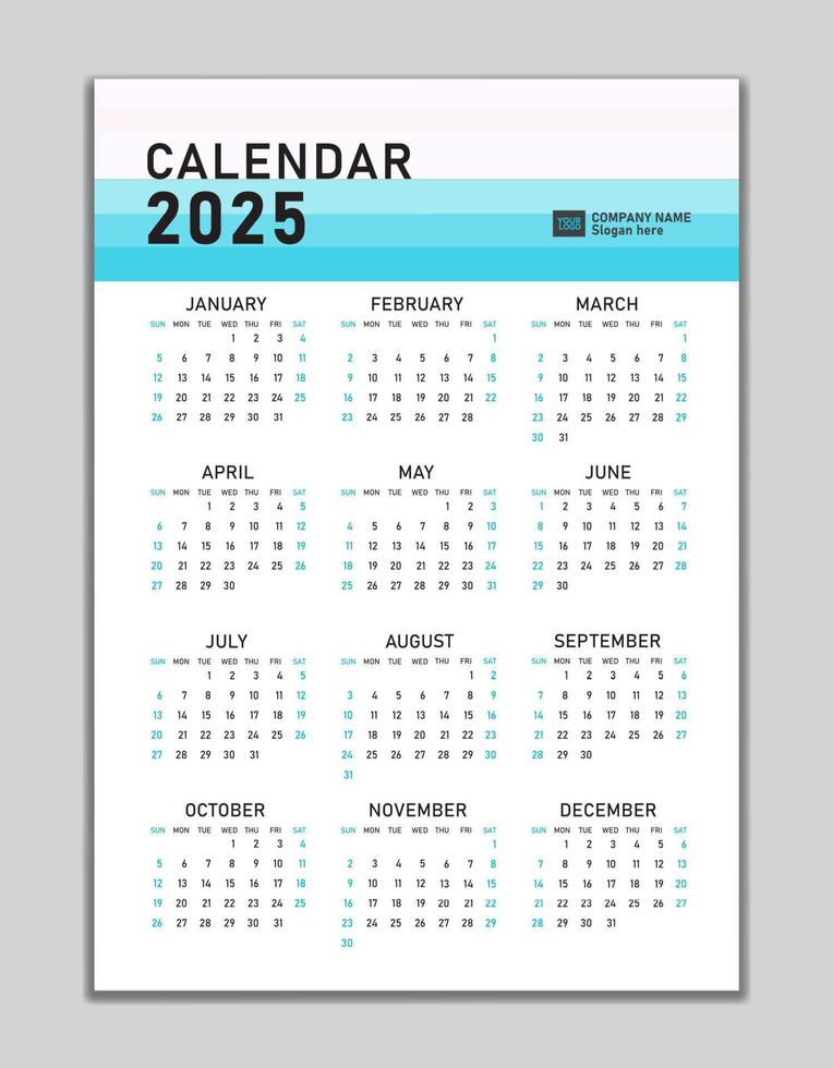 Wall calendar 2022 template, desk calendar 2022 design, Week start Sunday, business flyer, Set of 12 Months, Week starts Sunday, organizer, planner, printing media, calendar design pastel concept vector