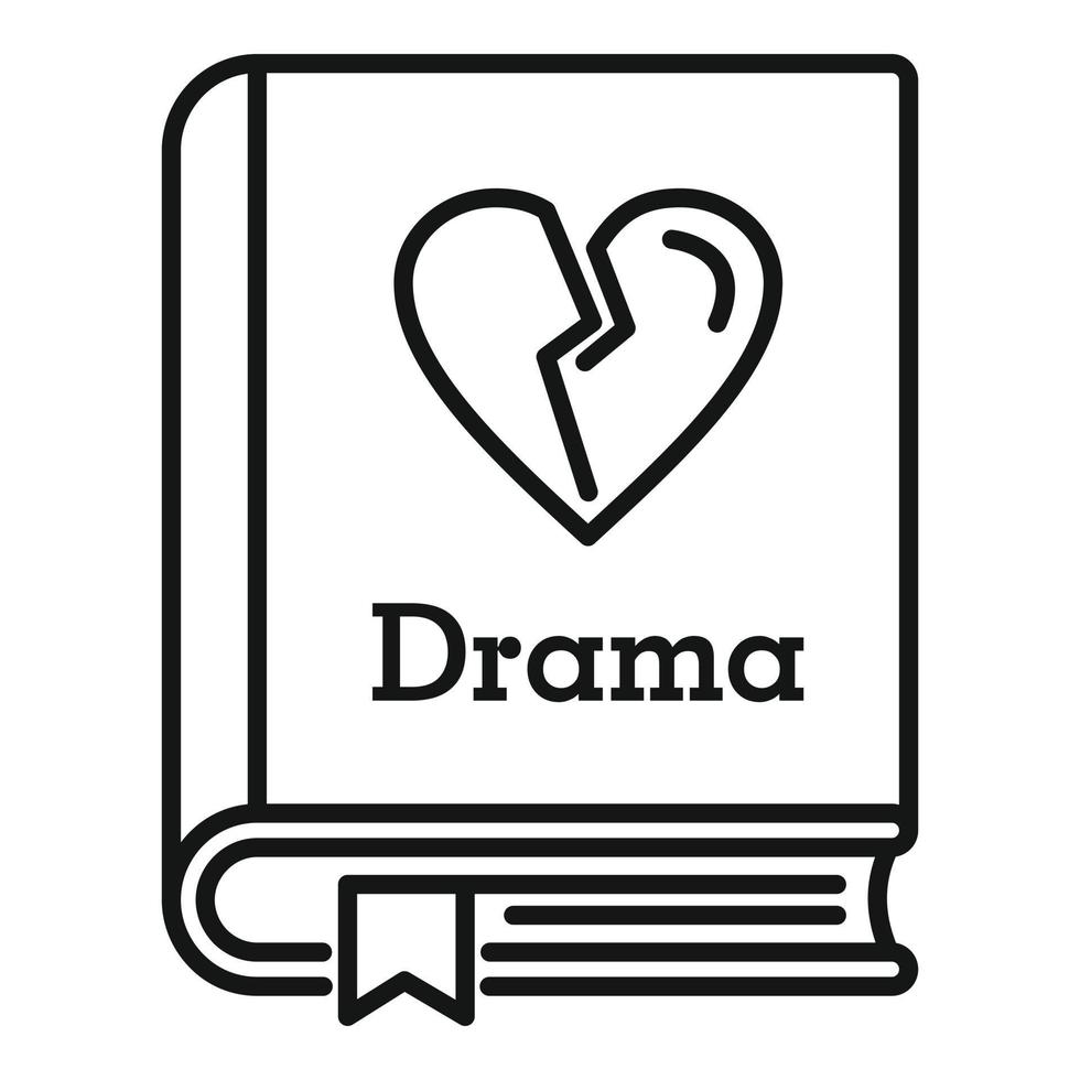 Drama literary genre book icon, outline style vector