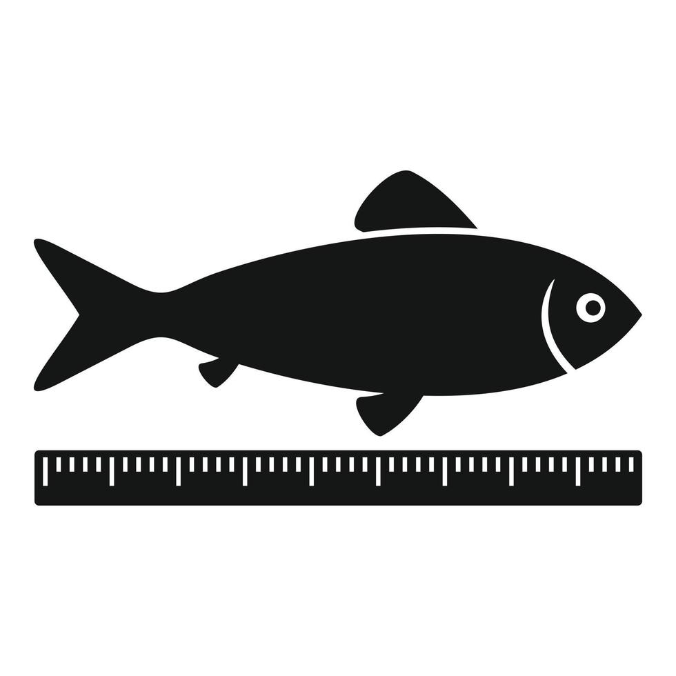 icono de longitud de peces de granja, estilo simple vector