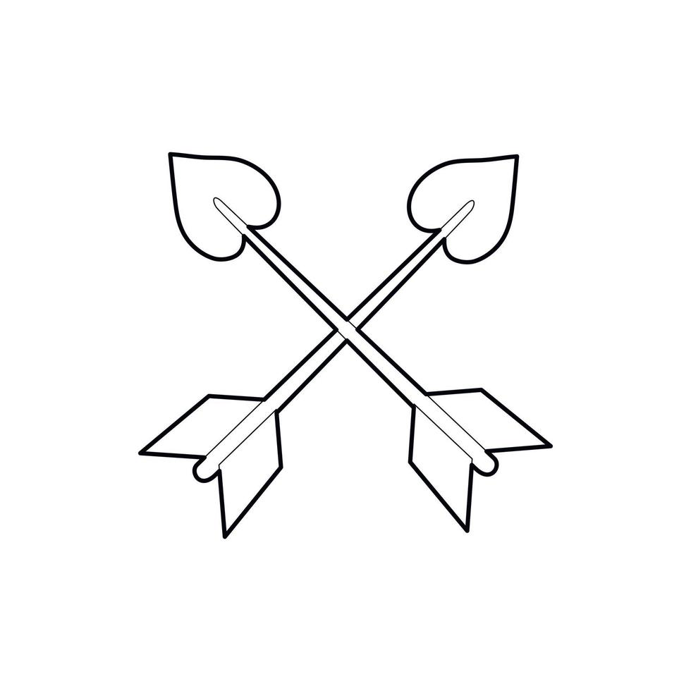 icono de flechas cruzadas, estilo de esquema vector