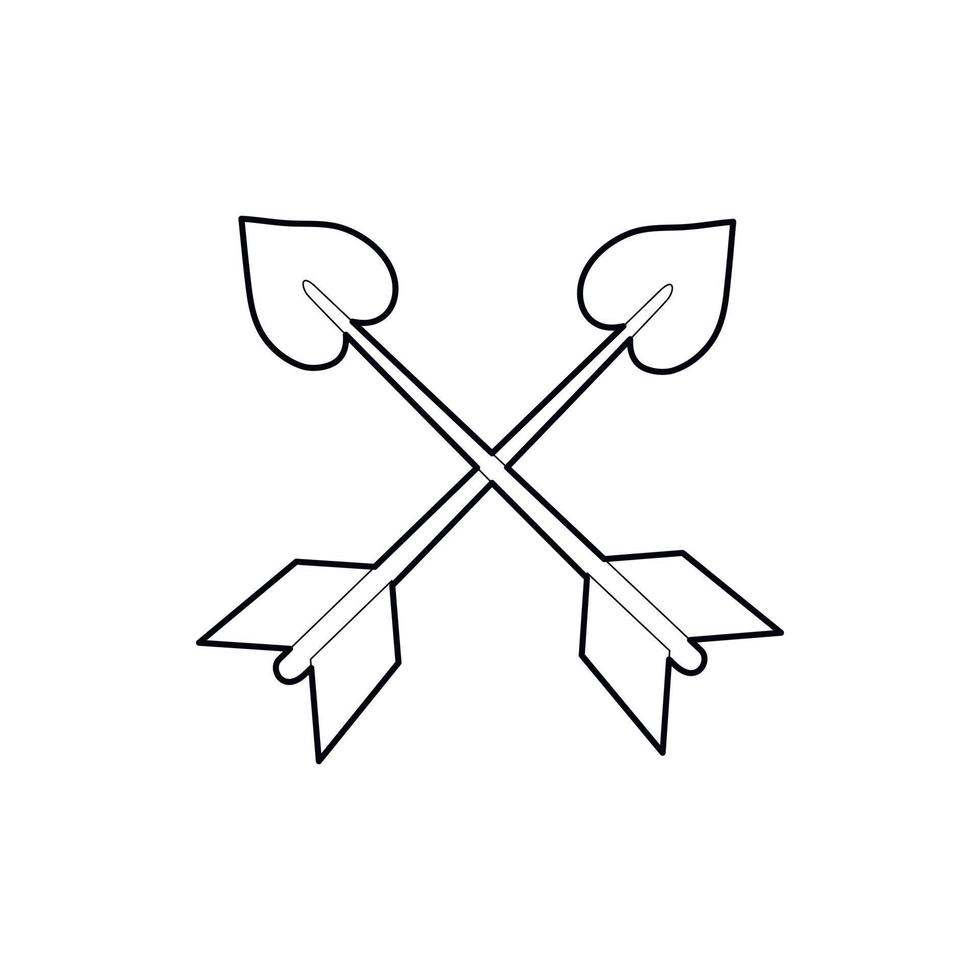 Cross arrows icon, outline style vector