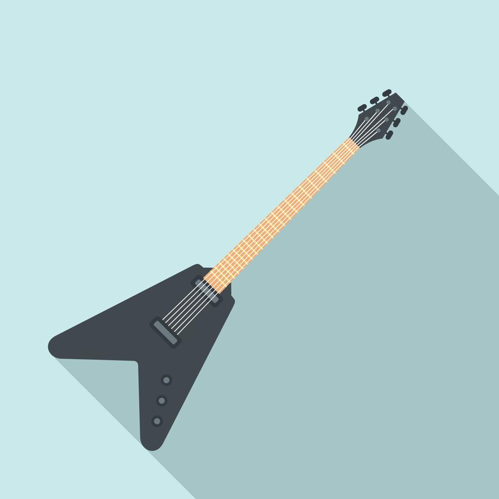 icono de guitarra de rock, estilo plano vector