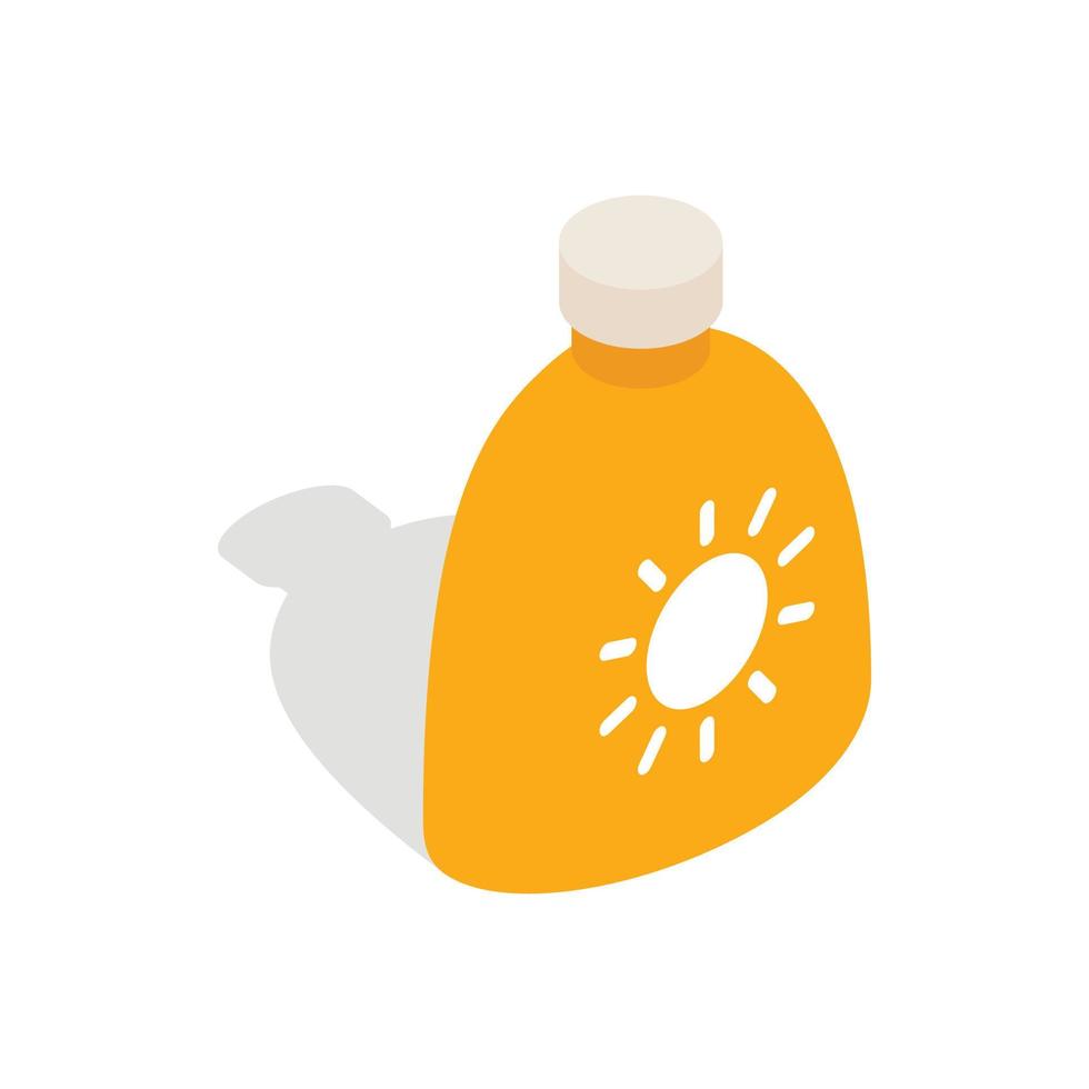 Cream sun protection icon, isometric 3d style vector