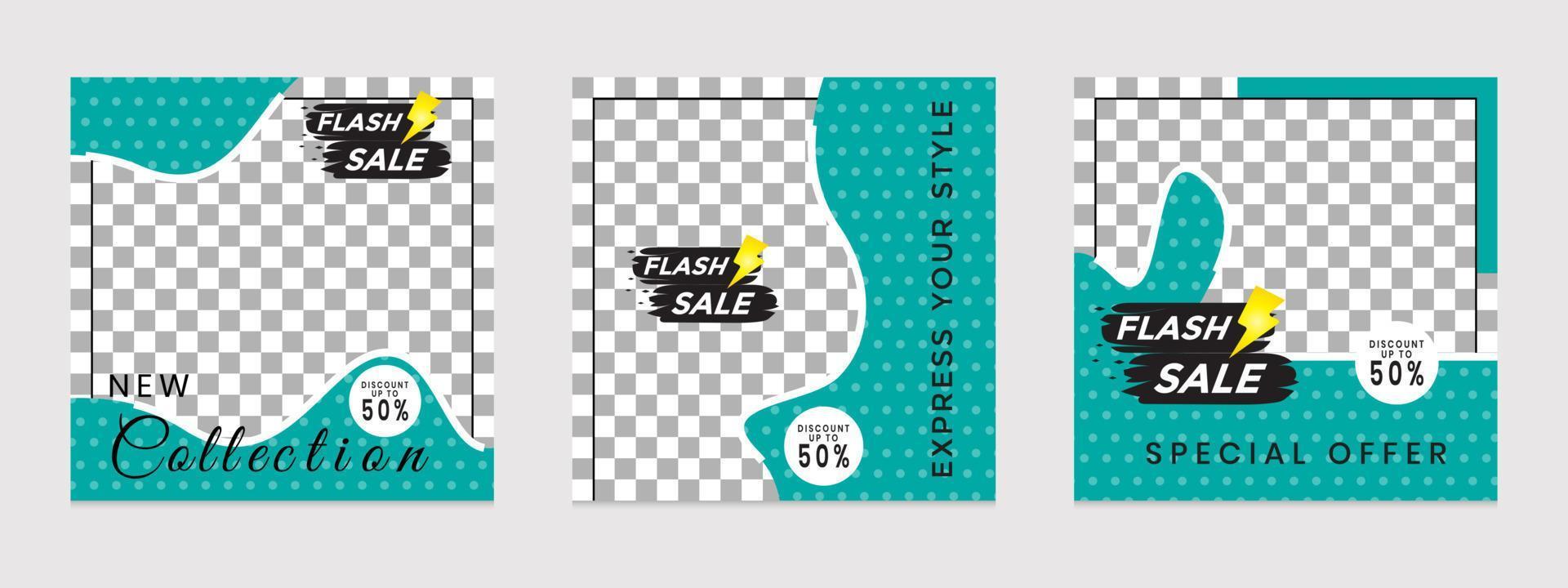 Editable social media templates, Instagram story collections and postal frame templates, layout designs, Mock-up for marketing promotions, covers, banners, backgrounds, square puzzles, vector elements