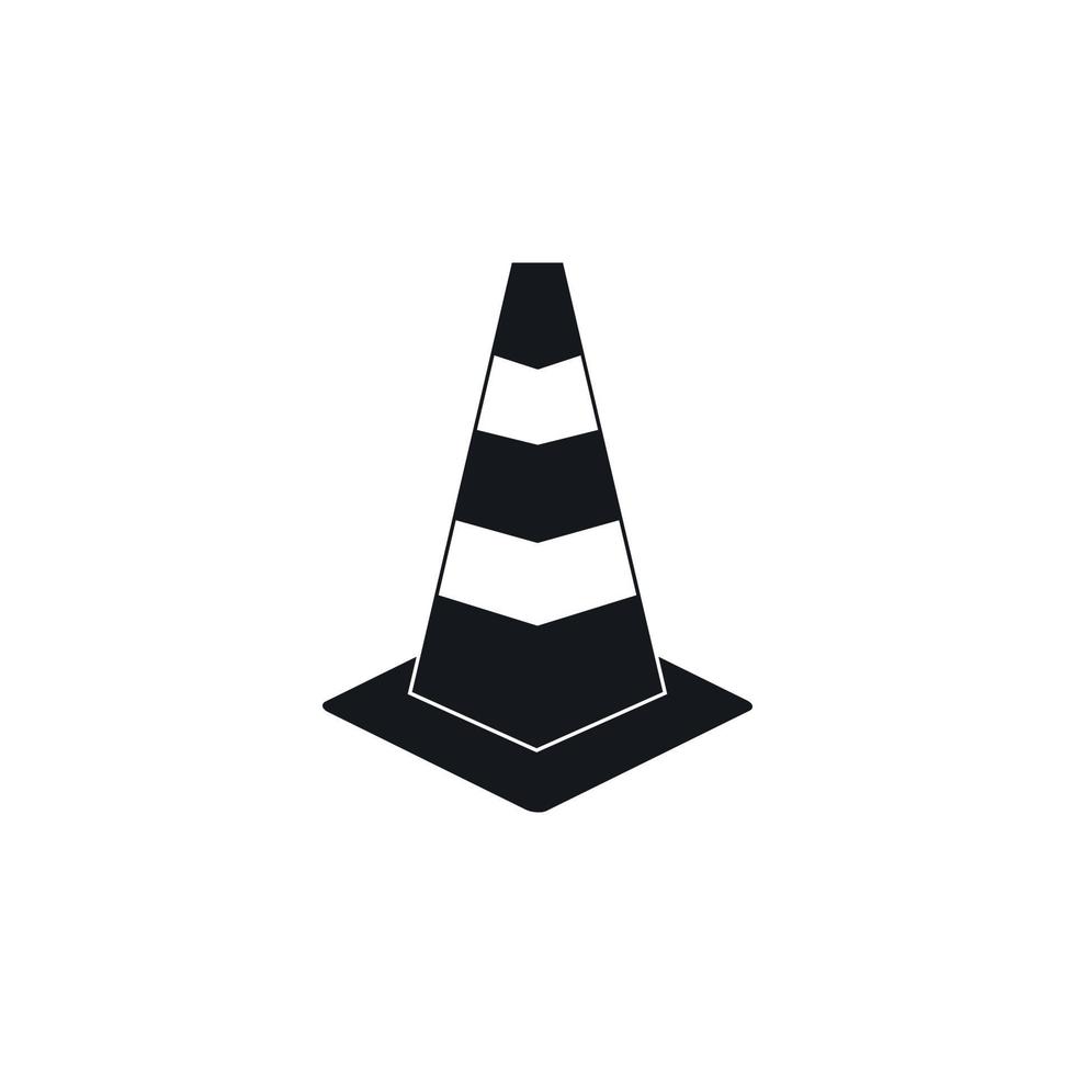 icono de cono de tráfico, estilo simple vector