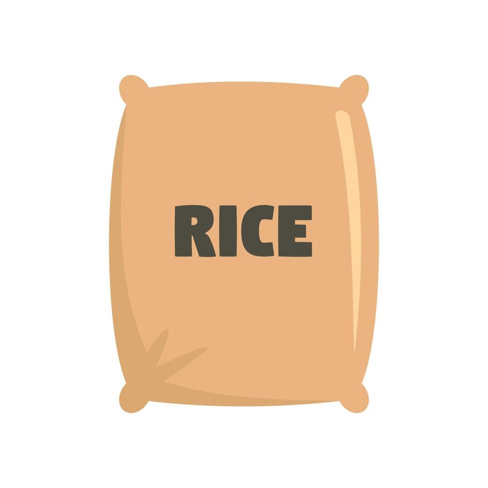 Textile rice sack icon, flat style vector