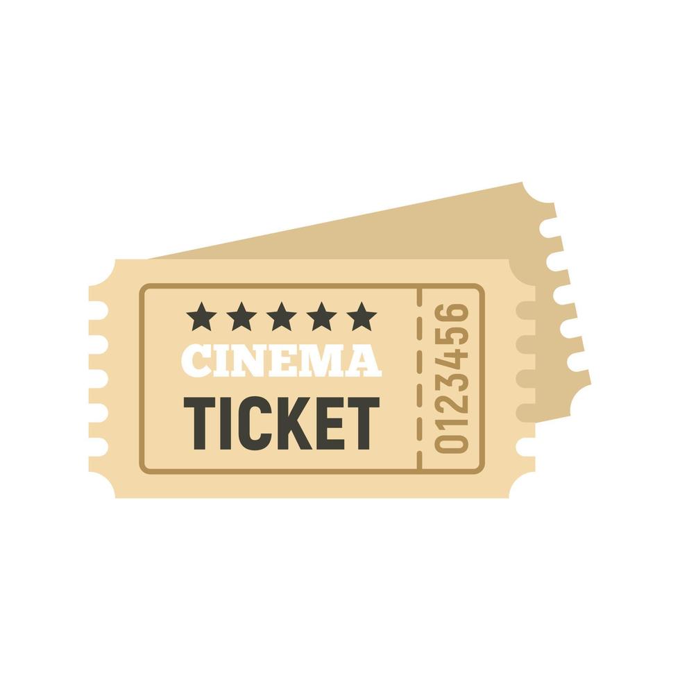 Cinema ticket icon, flat style vector