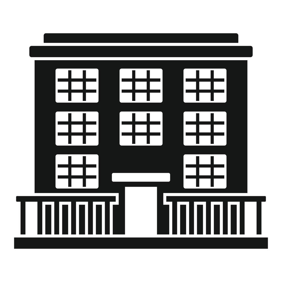 icono del edificio de la prisión, estilo simple vector