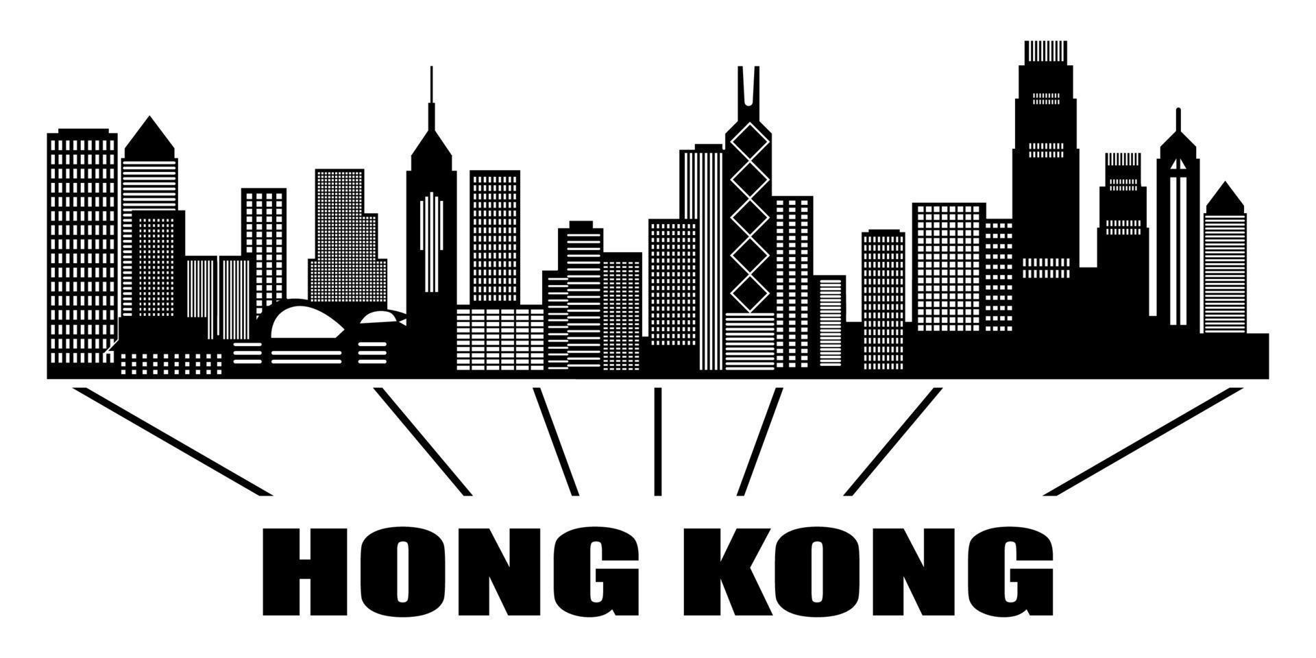 City view of hongkong with paper cut style vector