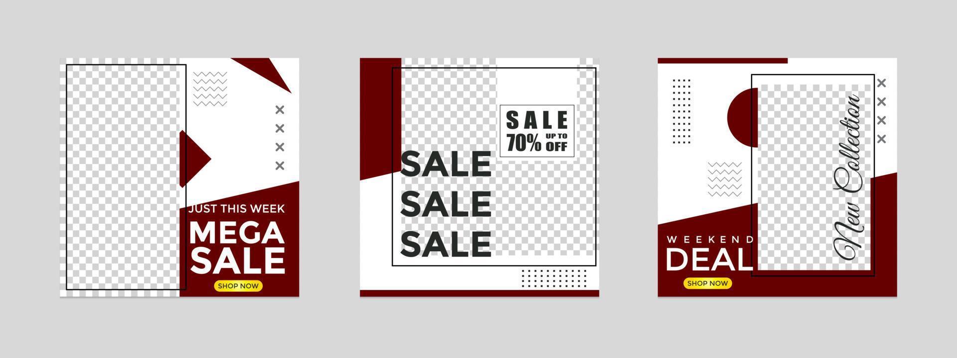 Editable social media templates, Instagram story collections and postal frame templates, layout designs, Mock-up for marketing promotions, covers, banners, backgrounds, square puzzles, vector elements