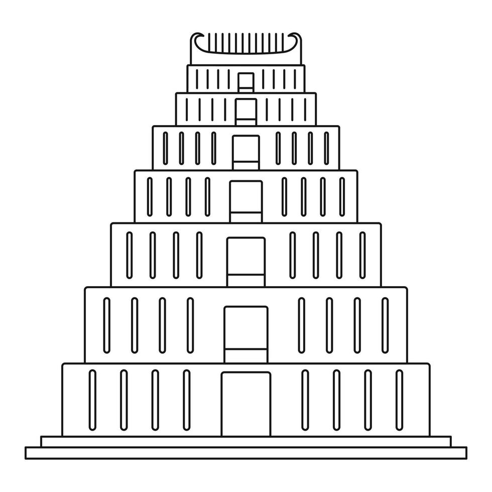 icono del templo hindi, estilo de esquema vector