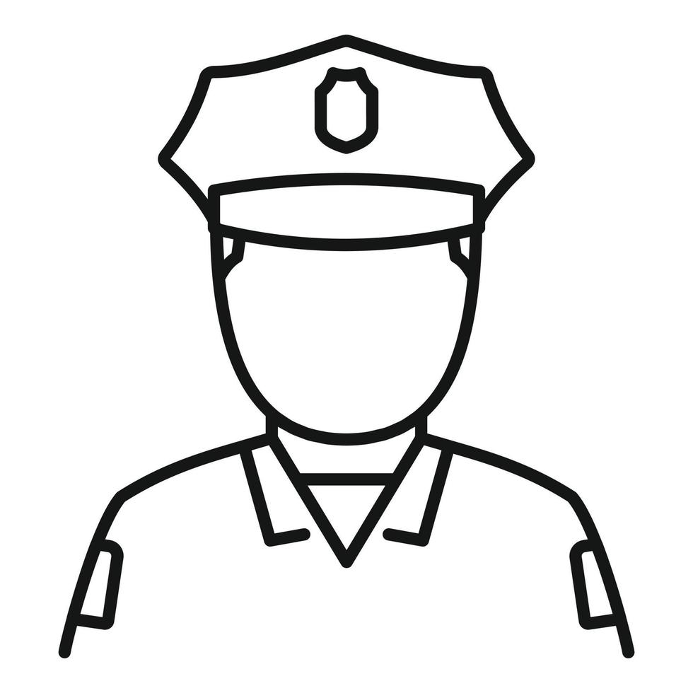 Afro american policeman icon, outline style vector