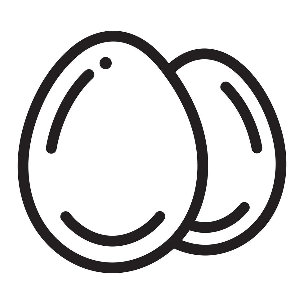 Chicken egg line art icon for apps and websites vector