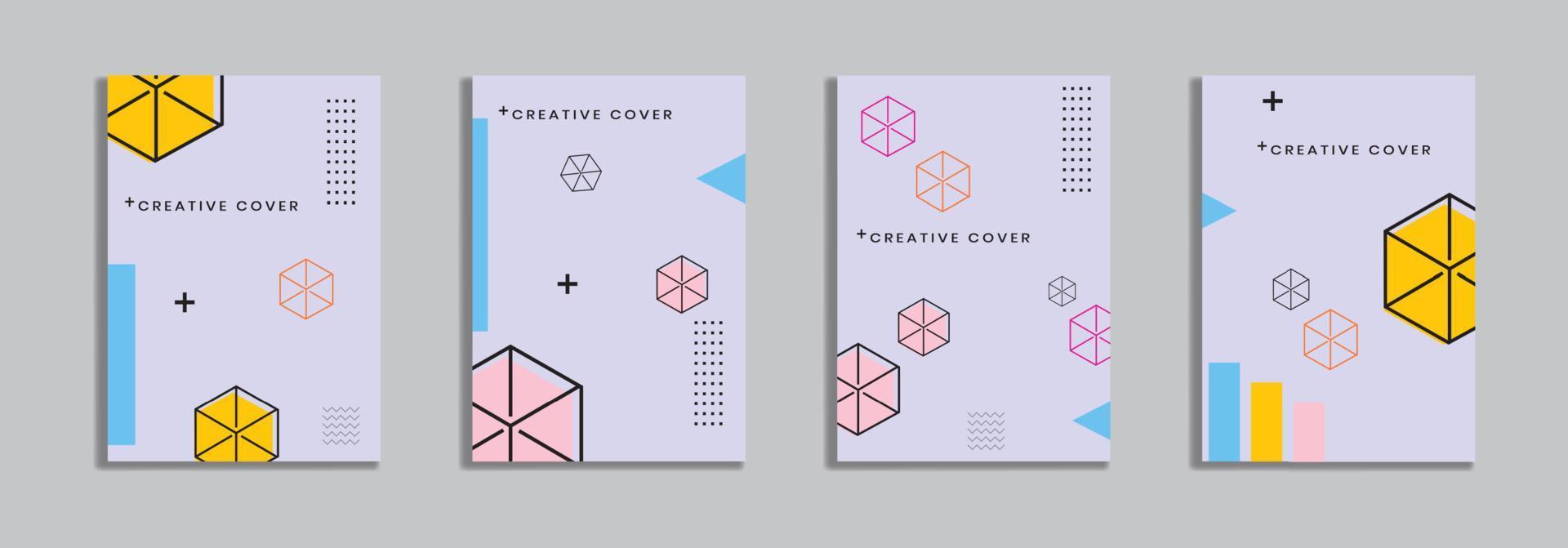 Cover design with memphis style. background of geometric shapes. minimal pattern. Can be used for banners, placards, posters, leaflets, etc. Vector template