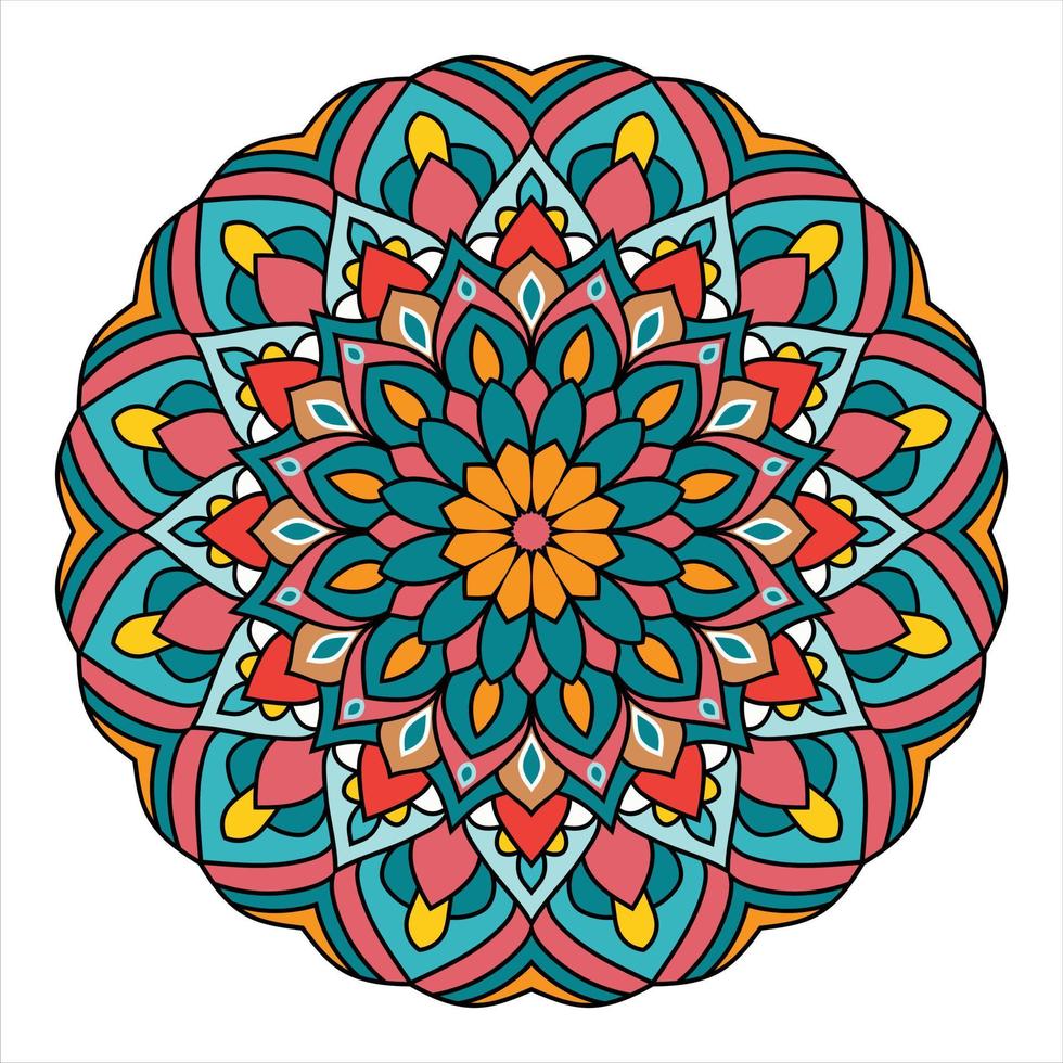Floral colorful modern mandala background. vector