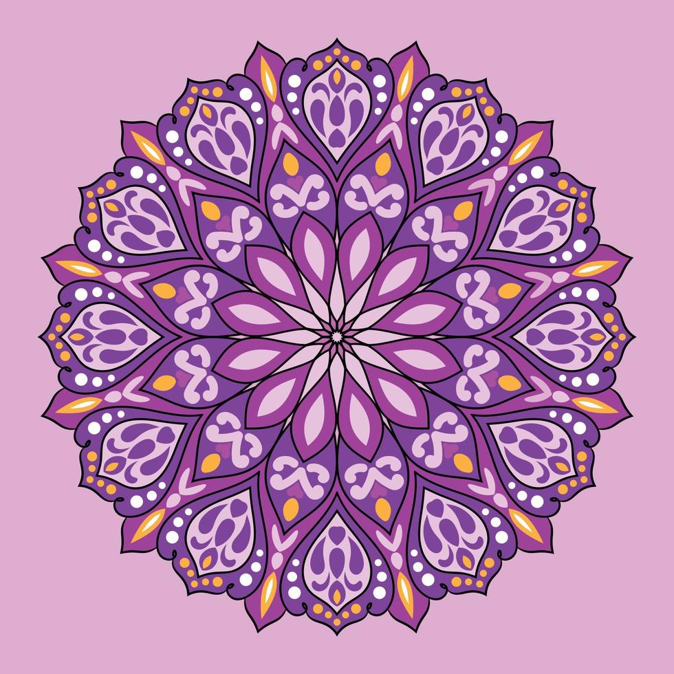 Dark pink and light pink color combined stylish and modern mandala. vector