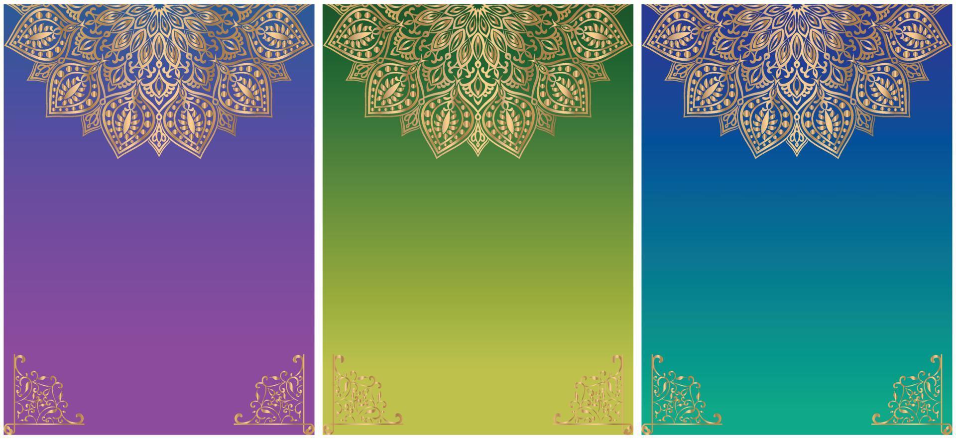 plantilla de fondo de mandala ornamental de lujo en color dorado. vector