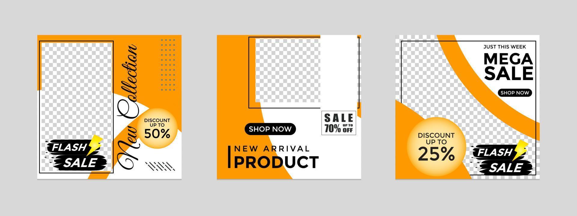 Editable social media templates, Instagram story collections and postal frame templates, layout designs, Mock-up for marketing promotions, covers, banners, backgrounds, square puzzles, vector elements
