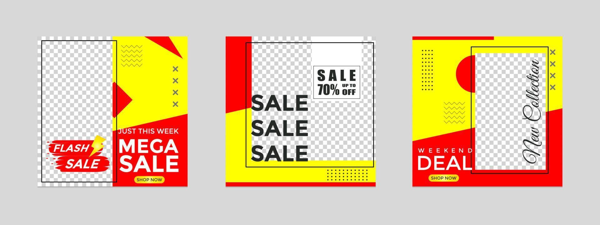 Editable social media templates, Instagram story collections and postal frame templates, layout designs, Mock-up for marketing promotions, covers, banners, backgrounds, square puzzles, vector elements