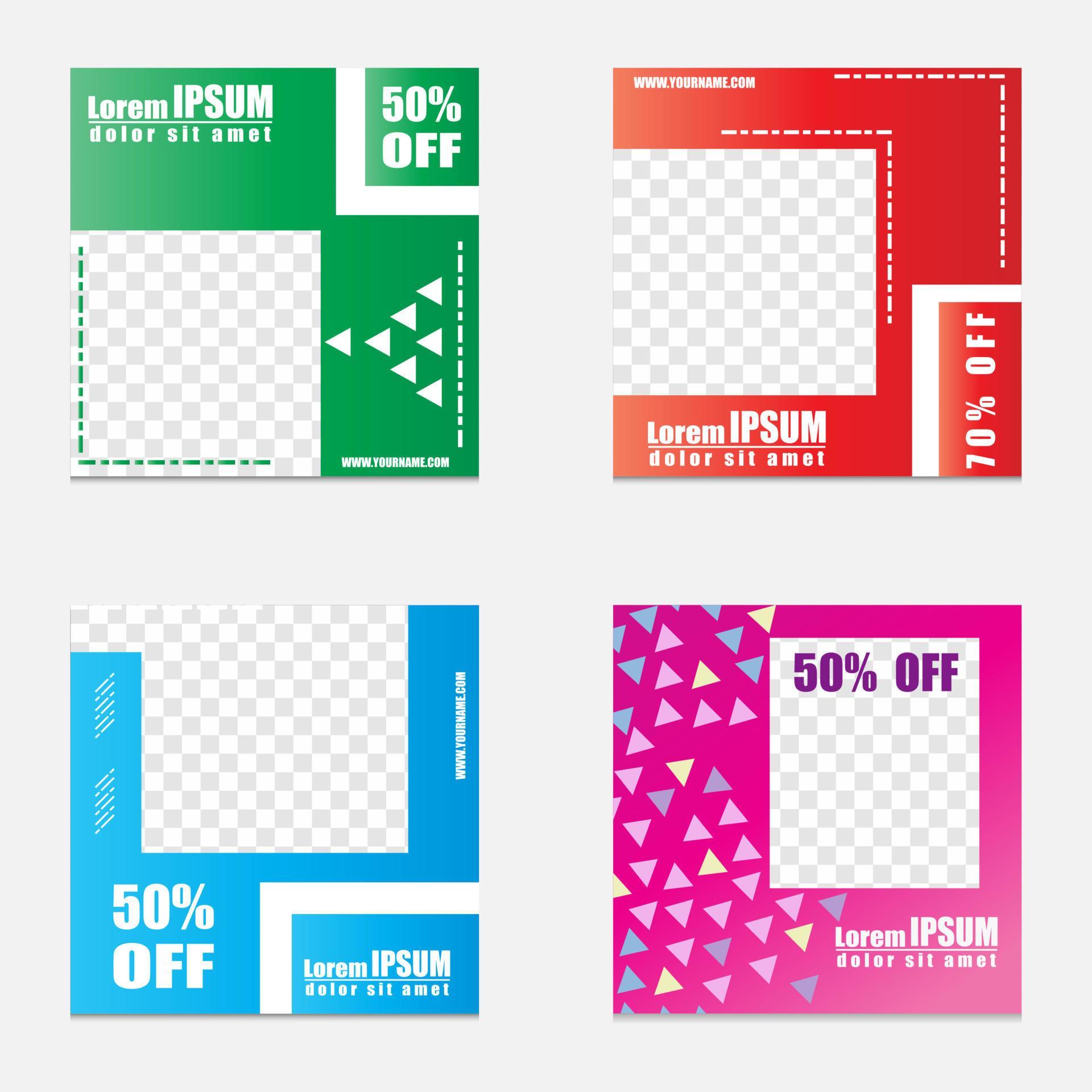 Editable social media templates Instagram story collections and postal