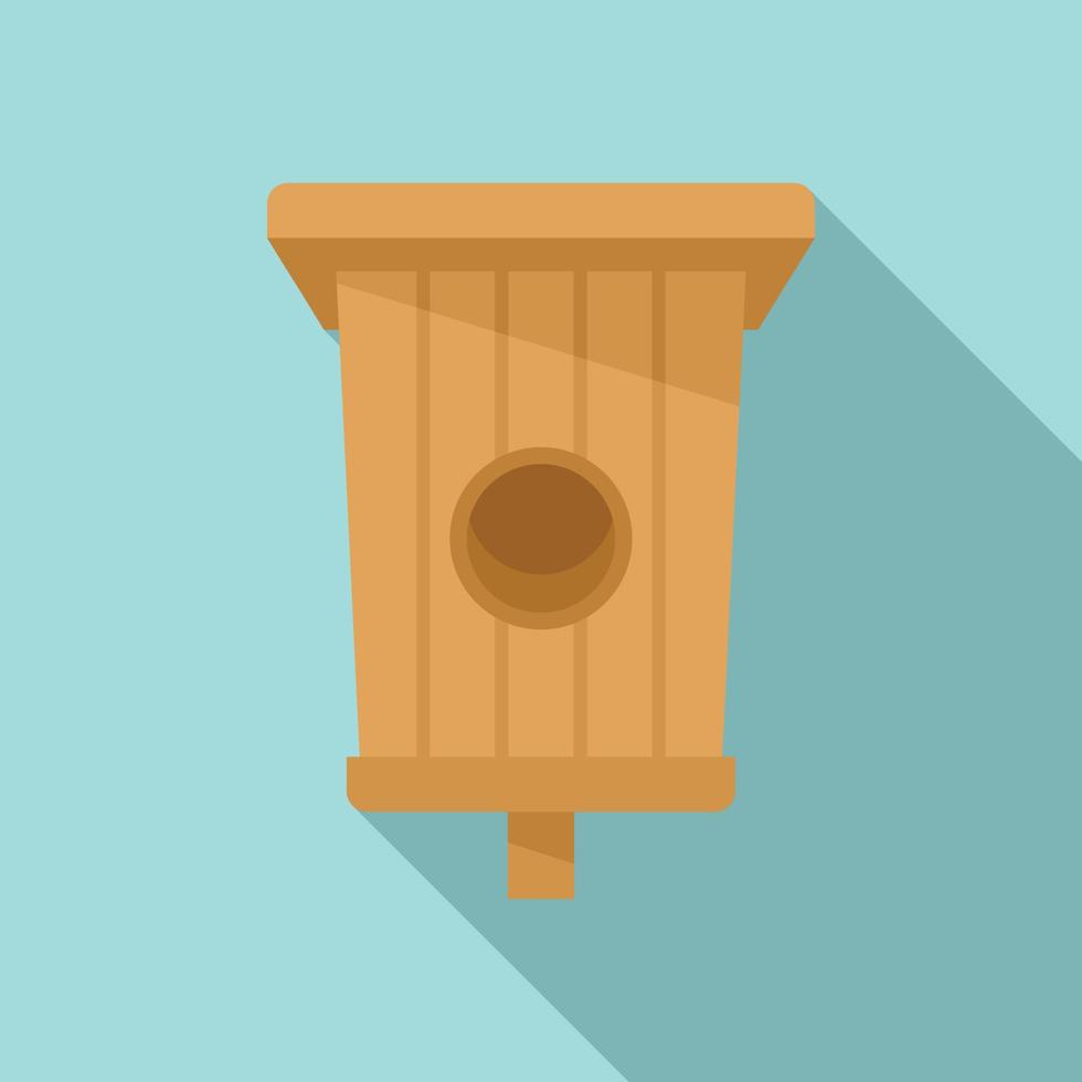 caja, pájaro, casa, icono, plano, estilo vector