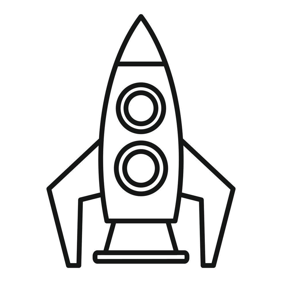 Space rocket gravity icon, outline style vector