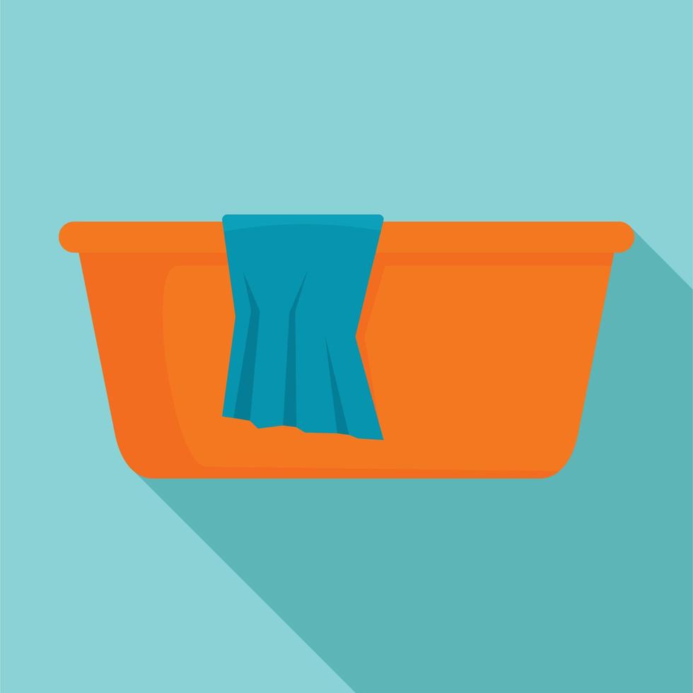 Wash basin icon, flat style vector