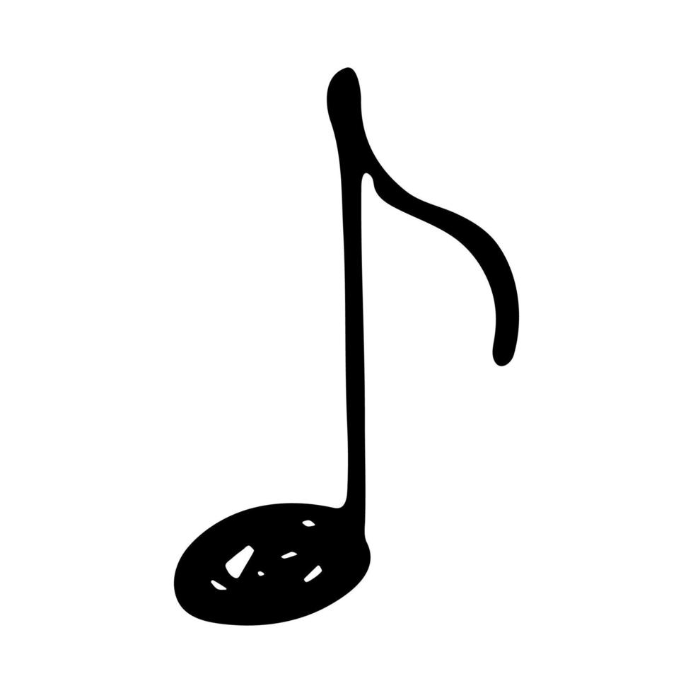 garabato de nota musical. símbolo musical dibujado a mano. elemento único para impresión, web, diseño, decoración, logotipo vector